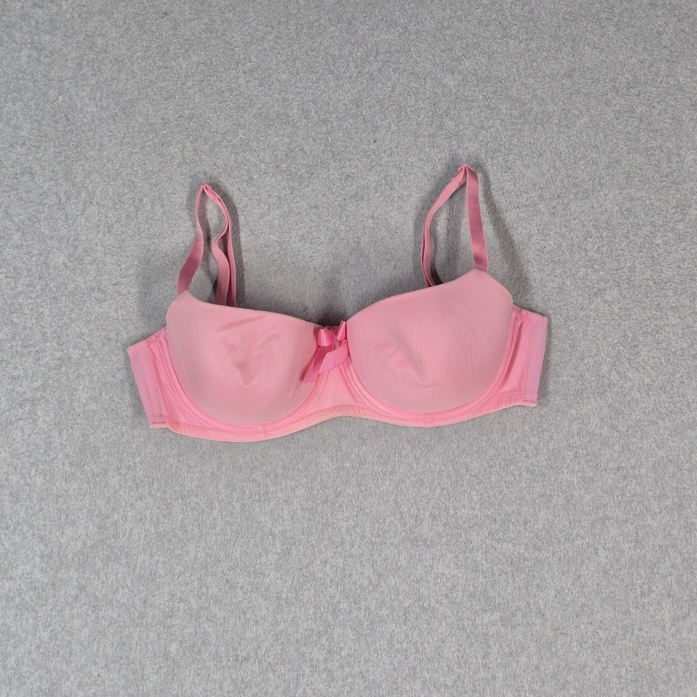 Victoria's Secret Women Bra 34D Pink T Shirt Underwired Bow Strap READ
